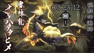 〖MHRise〗雷神　ナルハタタヒメ　ハンマーソロ　05”23”12_Thunder Serpent Narwa Hammer Solo 【モンハンライズ】