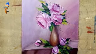 OIL PAINTING DEMONSTRATION#6 Vase With Flowers #Paintosam#Art#Oilpainting#Painting#StayHome #WithMe