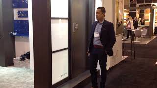 Oliver shows Sugatsune SoftClose Sliding Recess Door sold at Monarch Custom Plywood Inc. T9056696800