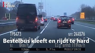 Klevende bestelbus op de A12 | RTV Utrecht