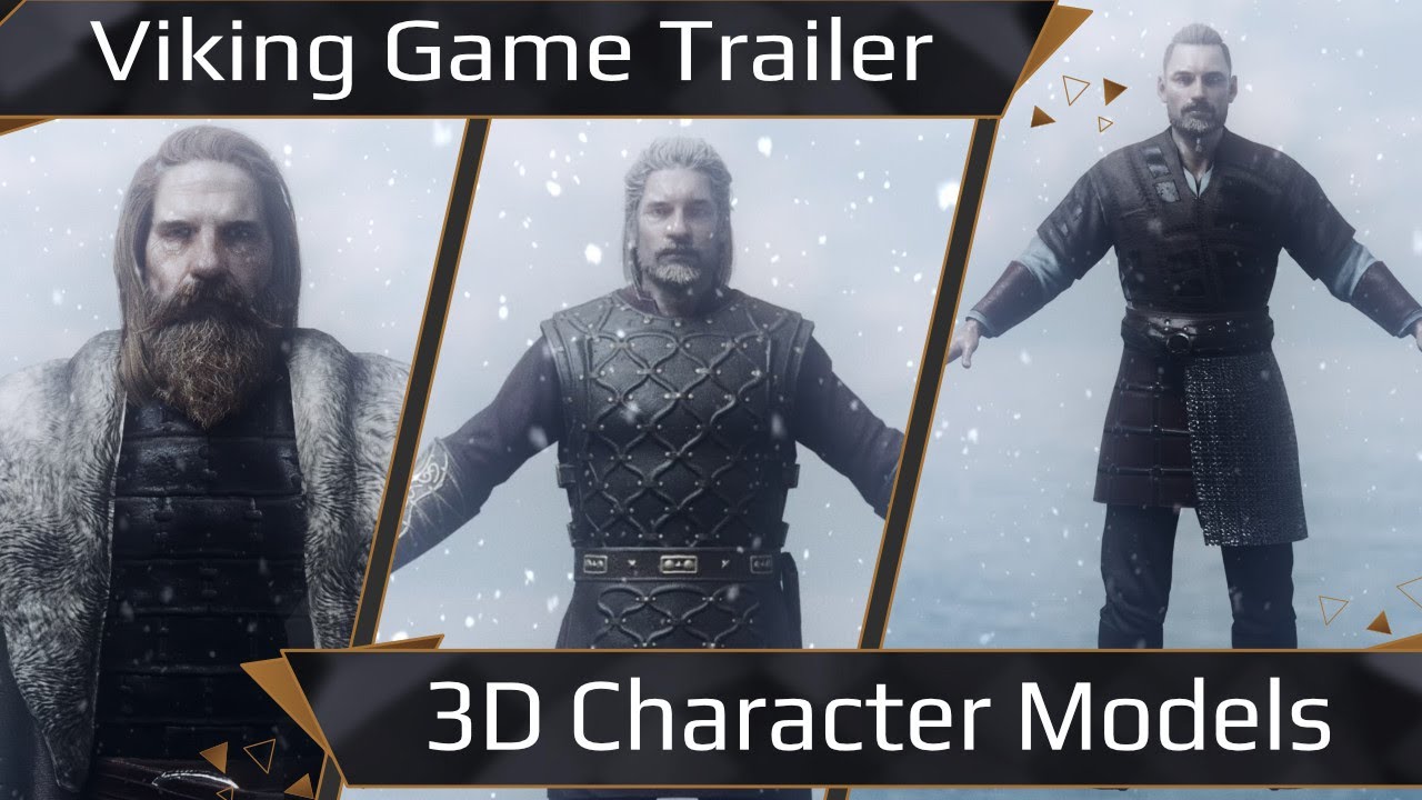 Viking Mobile Game Cinematic Teaser 3d Character Model Turntables