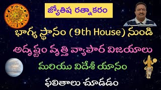 భాగ్య స్థానం (9th House) నుండి అదృష్టం వృత్తి వ్యాపార విజయాలు మరియు విదేశీయానం ఫలితాలు చూడడం9thHouse