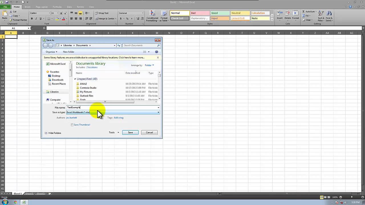 Save As Excel Spreadsheet