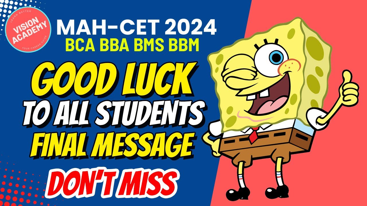 Best Of Luck - Final Message 🔥 Must Watch For For MAH-B.BCA BBA BMS BBM ...