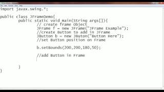 Simple Java Swing JFrame Demo Program using Notepad