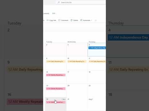 SharePoint List Calendar with Category Colors and Recurring Events