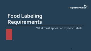 U.S. FDA Food Labeling Rules - The New Normal