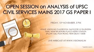 Analysis of UPSC Civil Services Mains 2017 GS Paper I