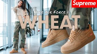 THE BEST OF THE THREE? SUPREME AIR FORCE 1 WHEAT ON FOOT REVIEW and HOW TO STYLE!