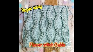 Ep16 Flower stitch cable #knitting #freepattern #flowerstitch #knittingideas