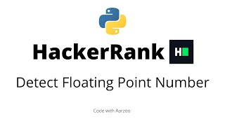 Detect Floating Point Number || HackerRank Solution