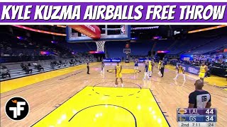 Kyle Kuzma Airballs a Technical Free Throw 😬 | Lakers vs Warriors