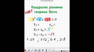 Як швидко розв’язувати квадратні рівняння за теоремою Вієта? #нмтматематика #ТеоремаВієта #maths