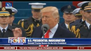 News@10: Donald Trump Sworn In As U S  President 20/01/17 Pt.1