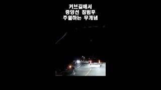 커브길에서 중앙선침범 후 추월하려는 무개념