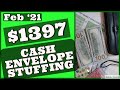 $1,397 CASH ENVELOPE STUFFING | Sinking Funds | 2021 SAVINGS CHALLENGES! | BUDGET WITH ME | Feb '21