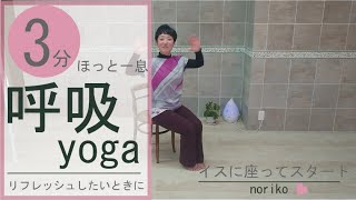 【3分呼吸yoga/noriko】イライラした時、疲れた時、いやなことがあった時、たっぷりと呼吸をして気分を入れ替えましょう！