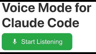 Voice Mode for Claude Code