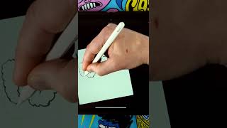 How to draw fluffy letters in Adobe Fresco #shorts #adobefresco