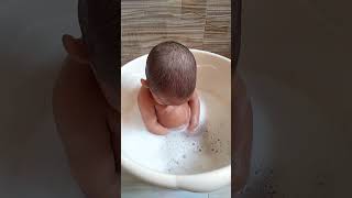 zoya is taking bubbles bath