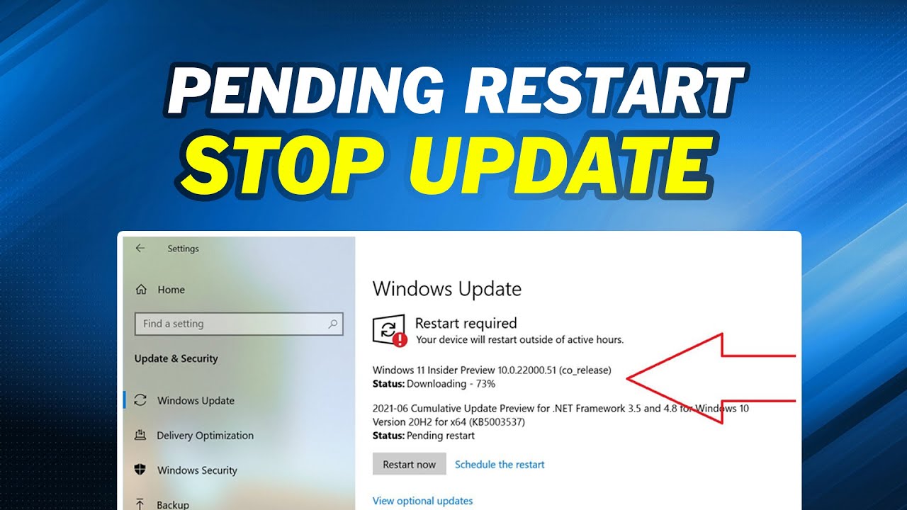 How To Stop Windows 11 Update Pending Restart - YouTube