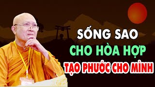 SỐNG SAO CHO HÒA HỢP , ĐỂ TẠO PHƯỚC CHO MÌNH ? _   HT PHÁP TÔNG THUYẾT GIẢNG