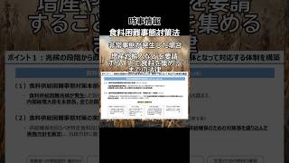 【時事】食料供給緊急事態対策法 非常事態緊急事態時の「食料供給」に関する法律#shorts #時事#食料供給緊急事態対策法