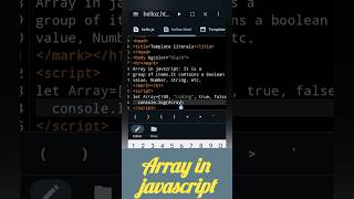 Array in Javascript #array #javascipt #programming