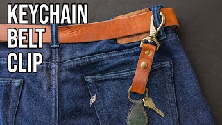 NEW Leather Keychain Belt Clip