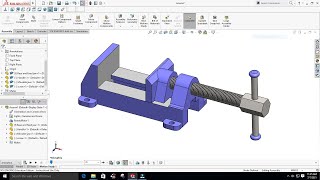 Modelling and motion study of machine vice using solid works