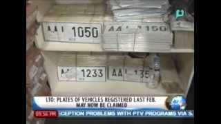 LTO: Plates of vehicles registered last February may now be claimed || May 23, 2014