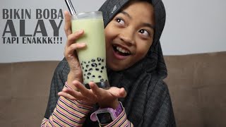 bikin boba (bubble) tapioca pearl chocolatos greentea susu, alay tapi enak lho