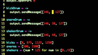Playing Drums in CoffeeScript with GarageBand and Reason