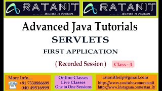Advanced Java Tutorials || SERVLETS || First Application || by Mr.Ratan || class-04