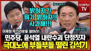 민주당 홍기원 '윤석열 내란 수괴로 밝혀져' 단정 짓자 극대노+부들부들 떨린 김석기 \