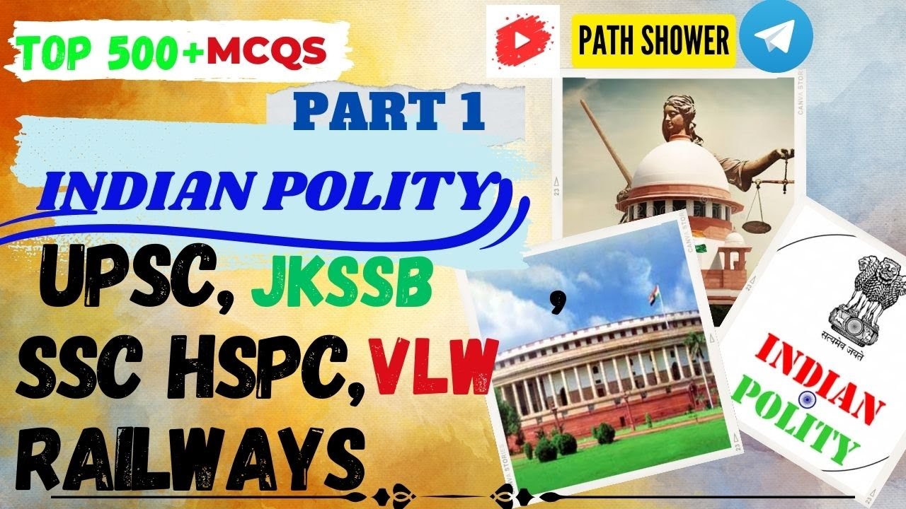 Indian Polity MCQs L Polity Ncert MCQs L PART 1 L Constitution MCQs ...