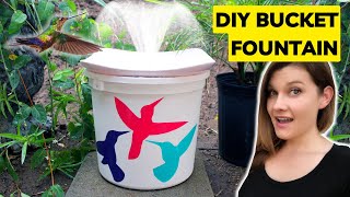 DIY Water Fountain Using a Bucket and Solar Pump