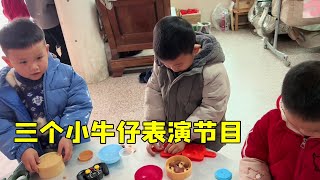 春节将至，阿婆做扣肉豆腐包备过年，三个小牛仔也来展示手艺【小枫枫和小辉辉】