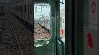 20240611 阪神電車　1000系　1206F編成　神戸三宮ゆき　快速急行運用　とすれ違う、山陽電車　5000系　直通特急運用　前面展望