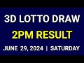 3D Lotto 2PM Draw Result Today June 29, 2024 PCSO Swertres 3d Lotto Result Today 1st Draw