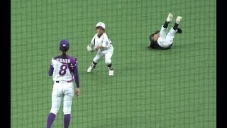 女子プロ野球選手とちびっ子の練習風景がかわいい オールスター2018/岩田きく/京都フローラ