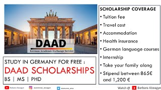 STUDY IN GERMANY FOR FREE | DAAD SCHOLARSHIPS| OVERVIEW AND ELIGIBILITY REQUIREMENTS