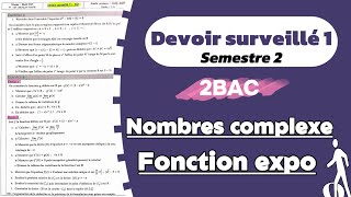 Réussir le Devoir Surveillé 2bac Maîtrise des Nombres Complexes et Fonction Exponentielle