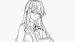 How to draw Yuri from ddlc