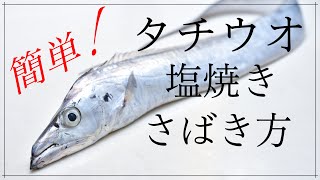 【誰でもできる】タチウオの塩焼きのさばき方【筒切り】【初心者向け】【魚さばき方】