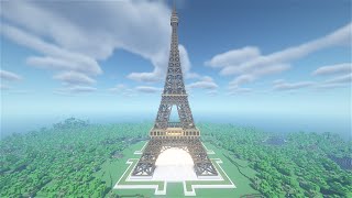 Eiffel Tower from Civilization VI but in Minecraft