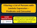 Filtering a List of Persons with Lambda Expression - Predicate and Consumer | Java Lambda Expression