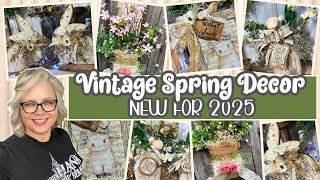 🤎🌿 NEW 2025 Vintage Spring Crafts || Essential Stencils Dollar Tree Rustic Farmhouse Country Crafts