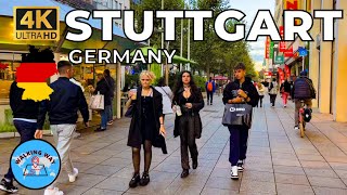 Stuttgart, Germany Walking Tour 4K 60fps - Relaxing Autumn Stroll with Immersive Sound