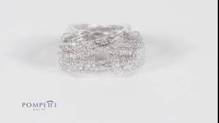 Cushion halo diamond engagement ring wedding band set white gold by Pompeii3